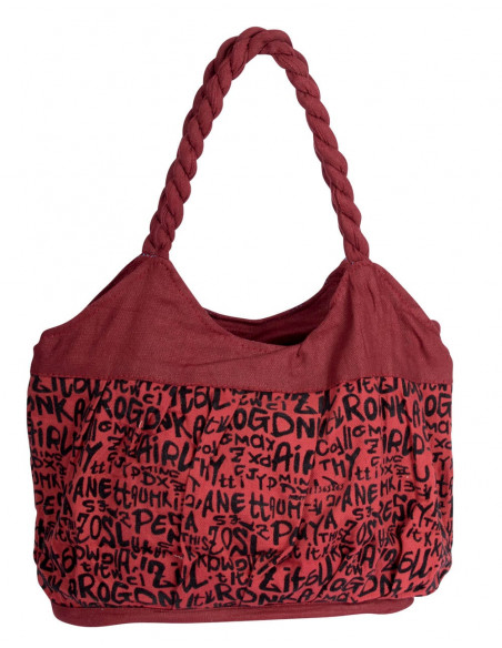 Burgundy bag with charm