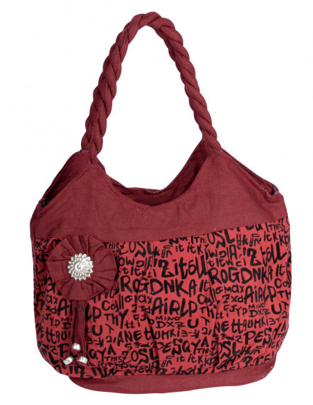 Burgundy bag with charm