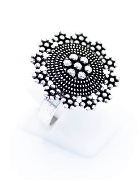 Carved Ethnic Flower Ring