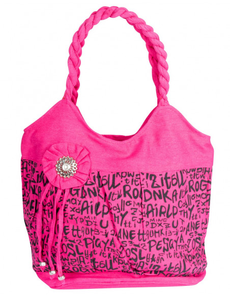 Sac rose avec lettres