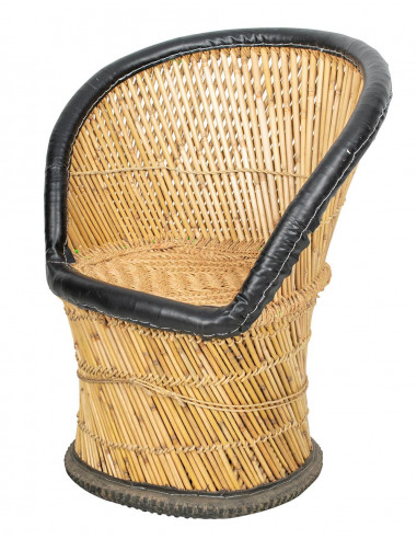 Fauteuil individuel en jute avec détails en...