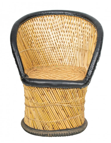 Fauteuil individuel en jute avec détails en...