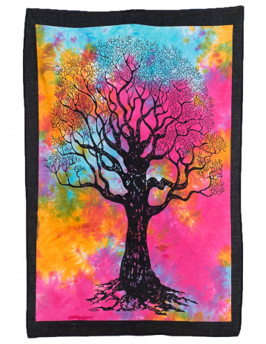 Black Tree Multicolored Tapestry