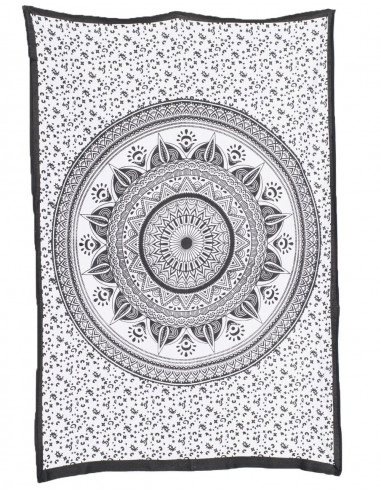 Arazzo Mandala in bianco e nero