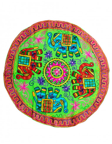 Round tablecloth or tapestry 4 elephants