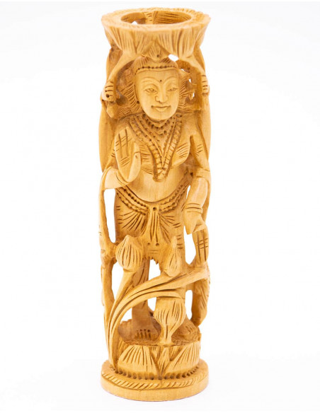 estatua-columna-lakshmi-madera-tallada