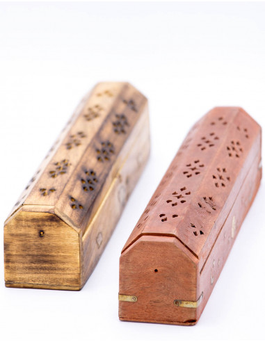Brûleur d'encens de cercueil en bois