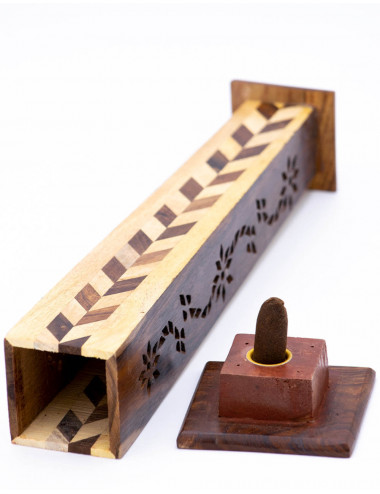Wood Tower incense holder