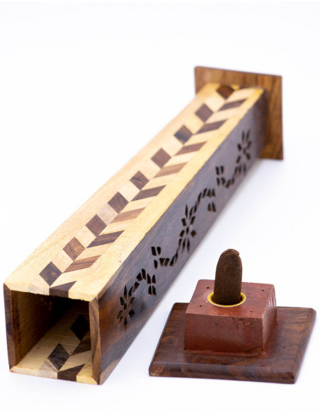 Wood Tower incense holder