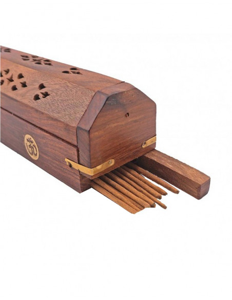 Brûleur d'encens de cercueil en bois