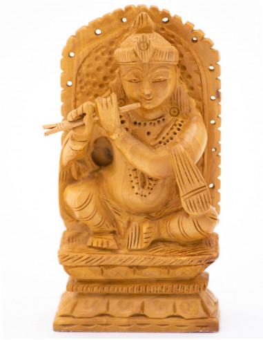 Statue sculptée de Krishna