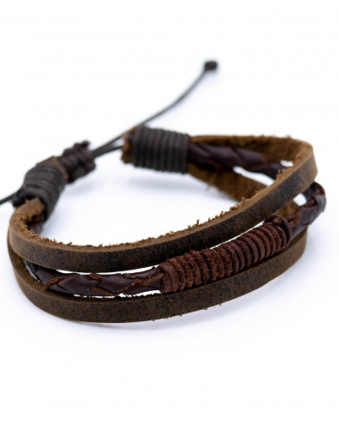 pulsera-simil-piel-marron-hippie-unisex 2
