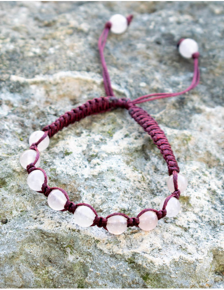 Macrame Bracelet with Rose Quartz Stone