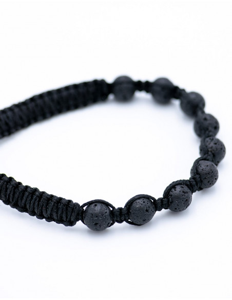Macrame Bracelet with Volcanic Rock