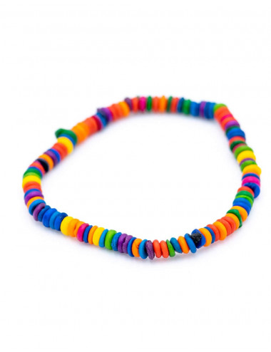 Bracciale in osso multicolore