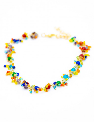 Multicolored Crystals Anklet