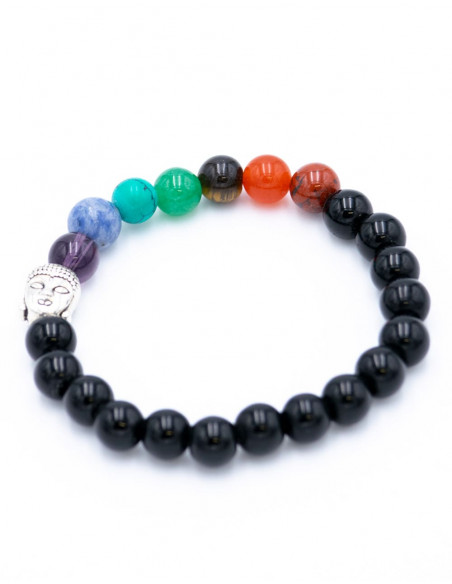 Pulseira Mineral Ônix com Cabeça de Buda