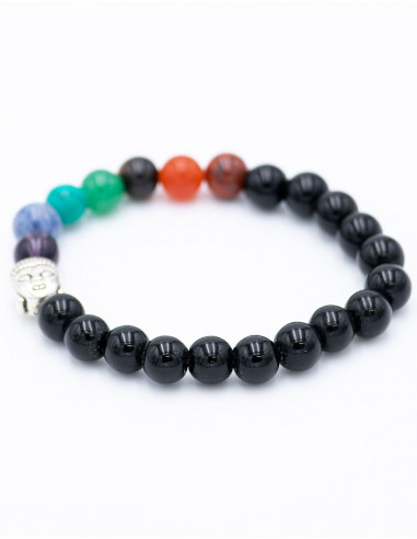 Onyx Mineral Bracelet with Buddha Head
