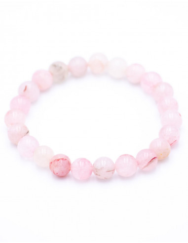 Bracelet en pierre minérale Quartz rose