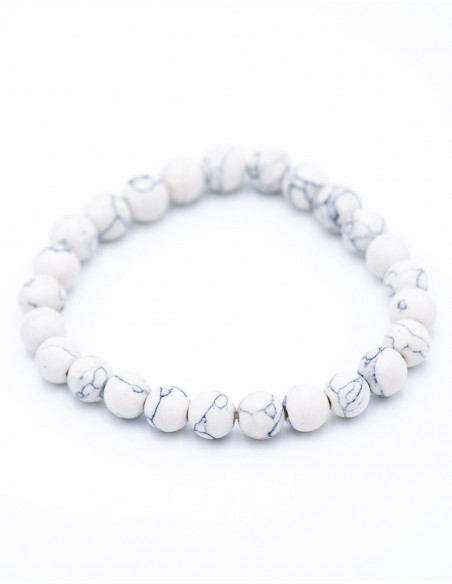 Bracciale in pietra minerale Howlite