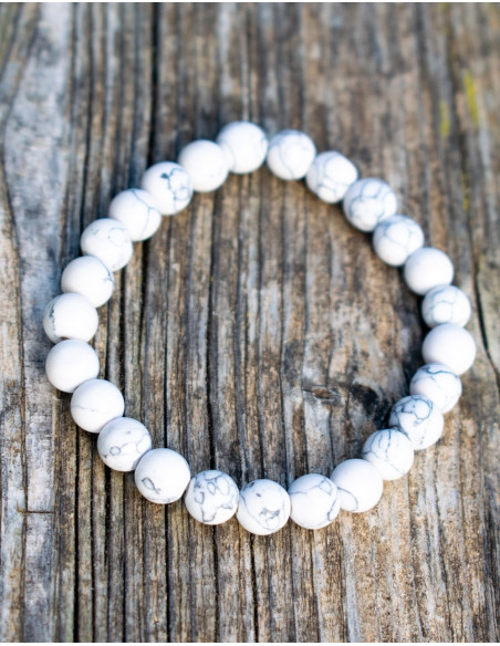 Bracciale in pietra minerale Howlite