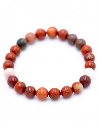 Armband aus rotem Jaspis 8 mm.