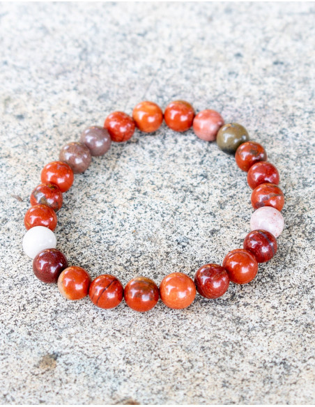 Armband aus rotem Jaspis 8 mm.