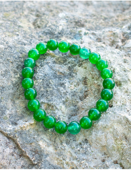 Pulseira de contas de jade verde