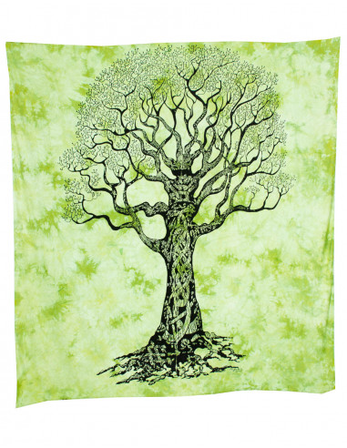 Green Tapestry with Tree