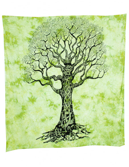 Arazzo verde con albero