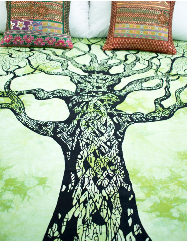Green Tapestry with Tree