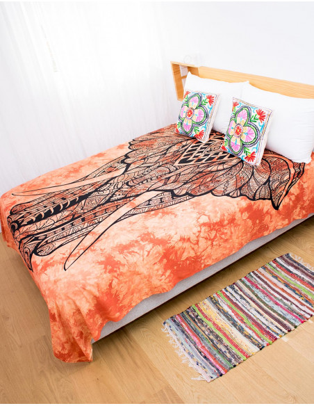 Orange Elefant Tagesdecke