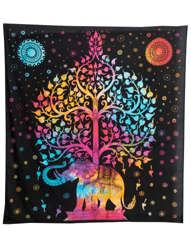 Elephant and Tree Wall Tapestry