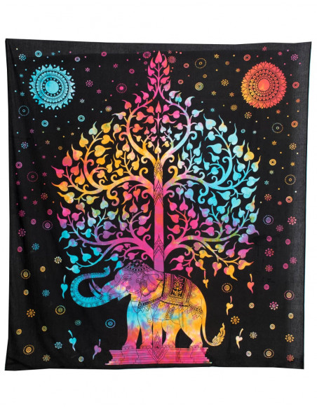 Elefant und Baum Wandteppich