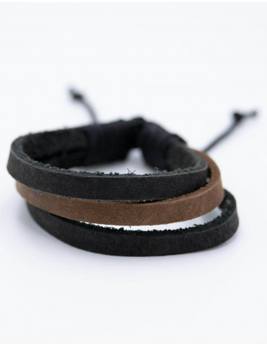 Pulseira unissex 3 tiras de...