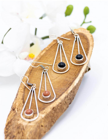 Drop Earrings with Stone