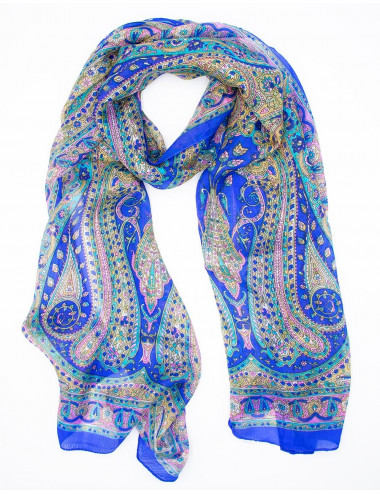 pañuelo-seda-azul-estampado 2