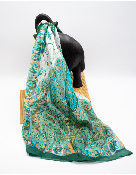 fular-rectangular-seda-verde-estampado