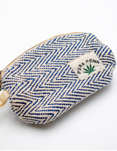 Kulturtasche aus blauem Hanf