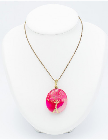 Large Stone with Tree Pendant