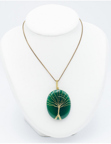 Large Stone with Tree Pendant