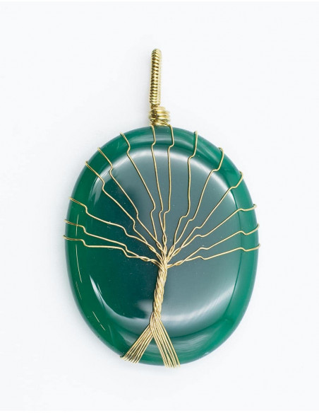 Large Stone with Tree Pendant