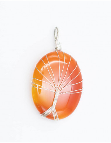 Large Stone with Tree Pendant