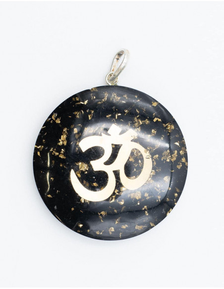 Pingente Om Orgonite Escuro