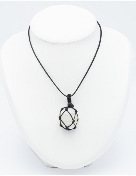 Mineral Stone Pendant with Macrame