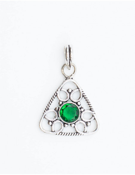Triangle Pendant with Mineral Stone