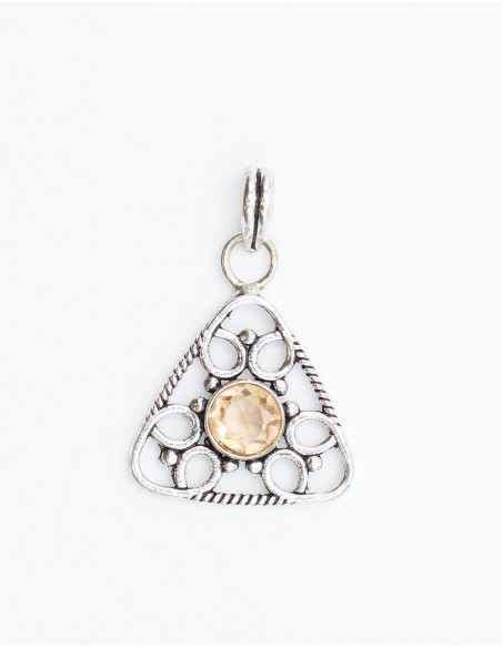 Pendentif Triangle avec Pierre Minérale