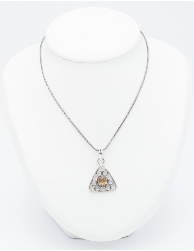 Triangle Pendant with Mineral Stone