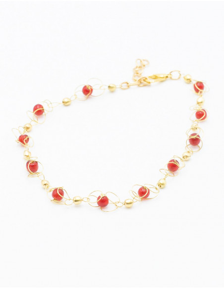 tobillera-dorada-cristal-rojo-verano