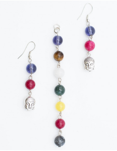 Conjunto Pingente e Brincos 7 Chakras